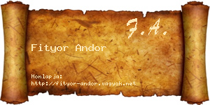Fityor Andor névjegykártya